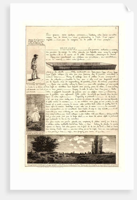 Letter on the Elements of Etching, third sheet, 1864 by Adolphe Martial Potémont