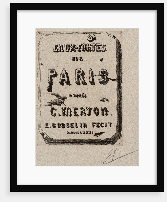 Title Page, Eaux-Fortes sur Paris, 1881 by Edmond Gosselin