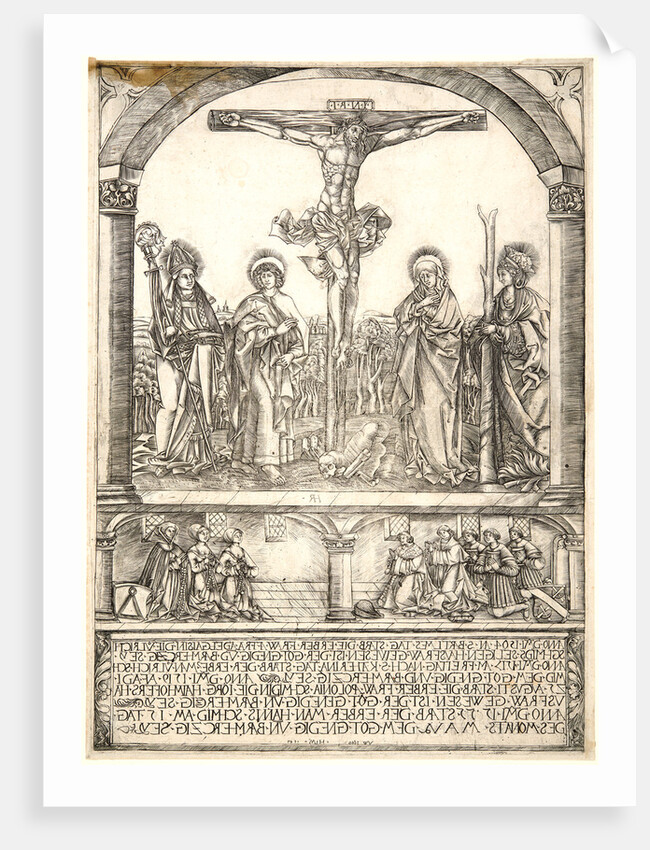 Christ on the Cross with the Virgin and St. Afra, St. John, and St. Ulrich, 16th century by Hans Rogel