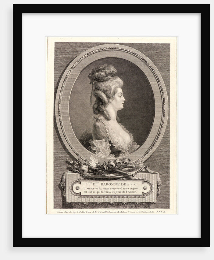 Portrait of Louise-Emilie, Baronne de --- (Mme de Mézières de Crest, Marquise de Saint-Aubin, baronne d'Andlau), 1779 by Augustin de Saint-Aubin