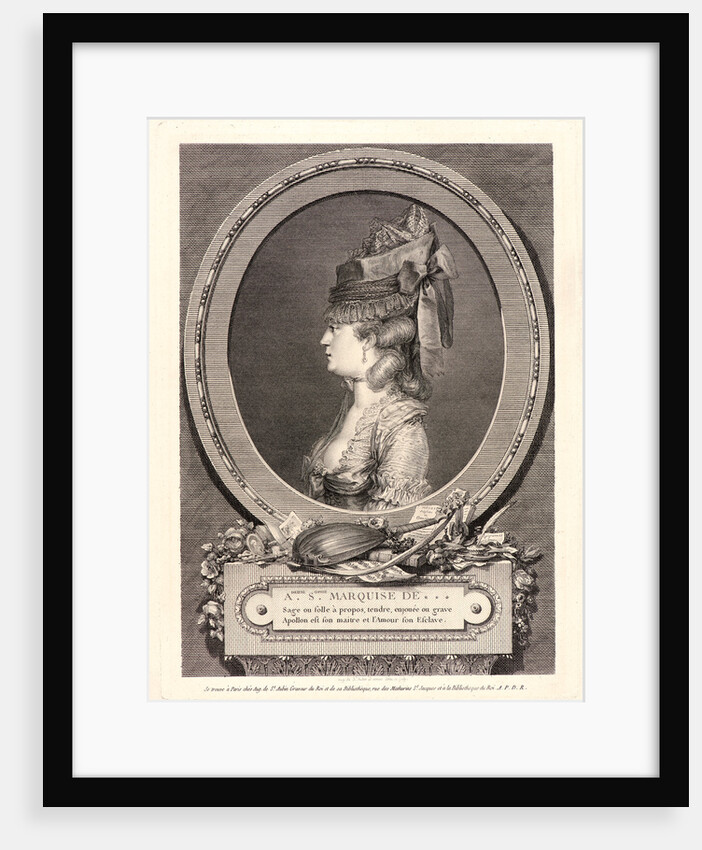 Portrait of Adrienne-Sophie, Marquise de --- (Montesson), 1779 by Augustin de Saint-Aubin