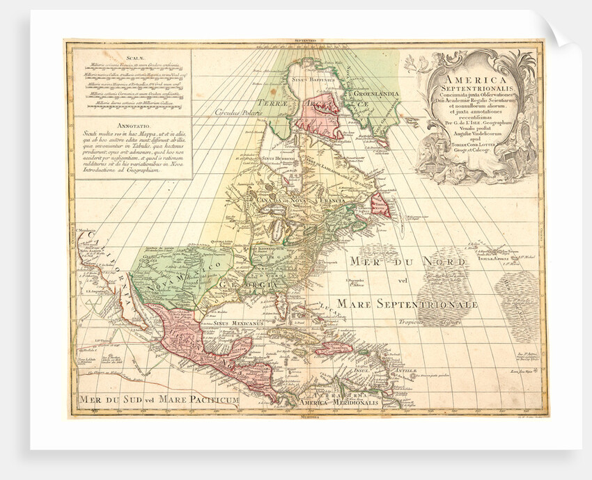 America Septentrionalis, 18th century by Tobias Conrad Lotter