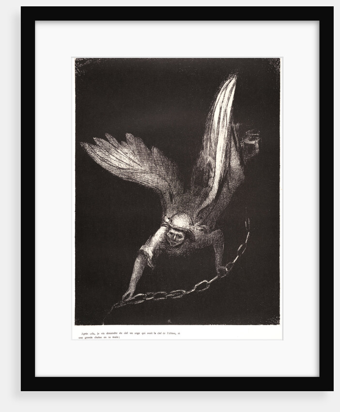 And I saw an angel come down from heaven, having the key of the bottomless pit and a great chain in his hand, 1899 by Odilon Redon