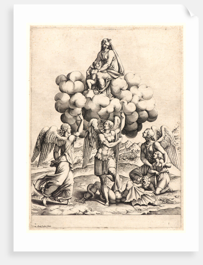 The Virgin and Child with the Archangels, Gabriel, Michael, and Raphael, ca. 1575-1577 by Diana Scultori