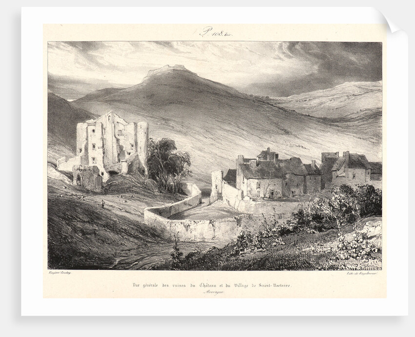 Ruines du Château et du Village de Saint- Nectaire, 1831? From Voyages Pittoresques et Romantiques dans l'Ancienne France by Eugène Isabey