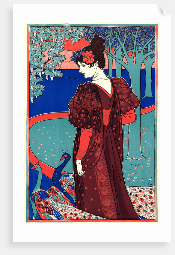 Woman with Peacocks (La Femme au Paon), ca. 1897 by Louis John Rhead