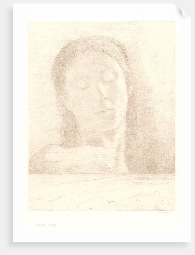 Closed Eyes (Yeux clos), 1890 by Odilon Redon
