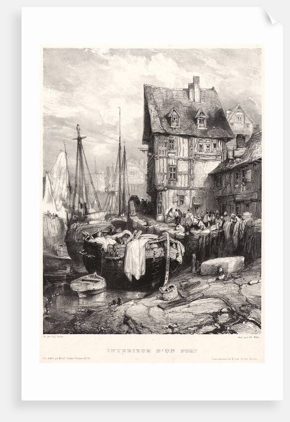 Intérieur d'un port, 1833 by Eugène Isabey