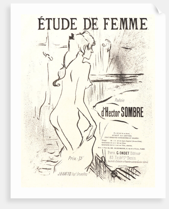 Study of a Woman (Etude de femme), 1893 by Henri de Toulouse-Lautrec