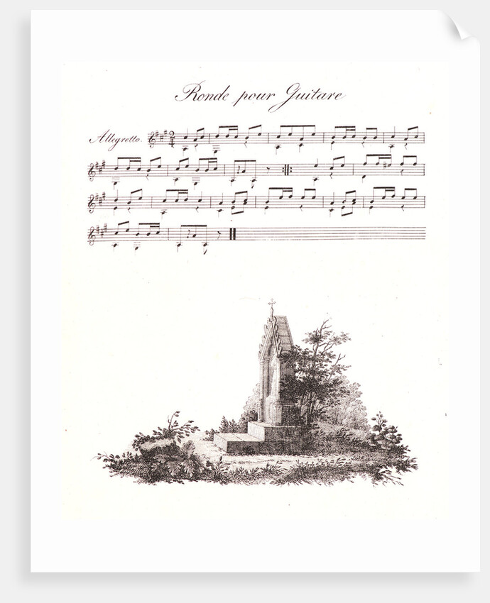 A Pen Drawing and Musical Notes, from Receuil Papryographique, 1820 by Alois Senefelder