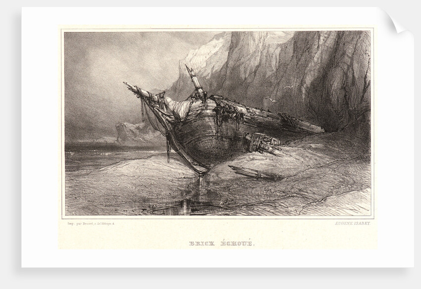 Stranded Brig, 19th century by Eugène Isabey