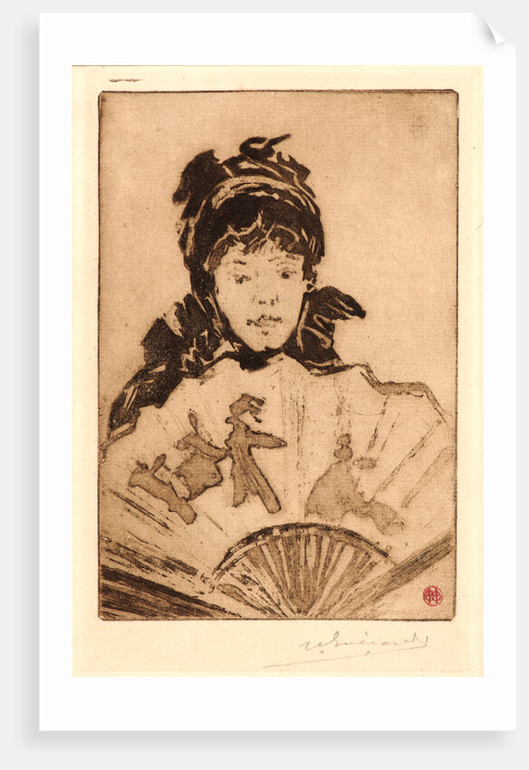 Lady with a Fan, ca. 1878-1896 by Henri Charles Guérard