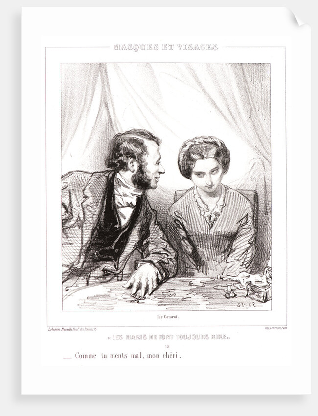 How poorly you lie, my love (Comme tu ments mal, mon cheri) by Paul Gavarni