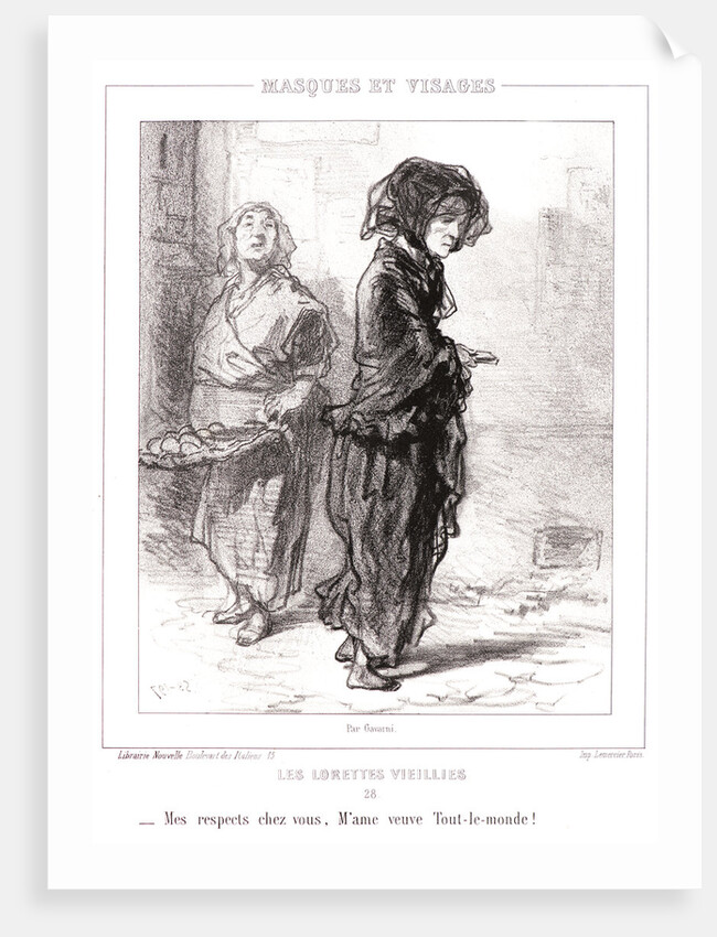 I express my condolences, Madame, widow of the world by Paul Gavarni