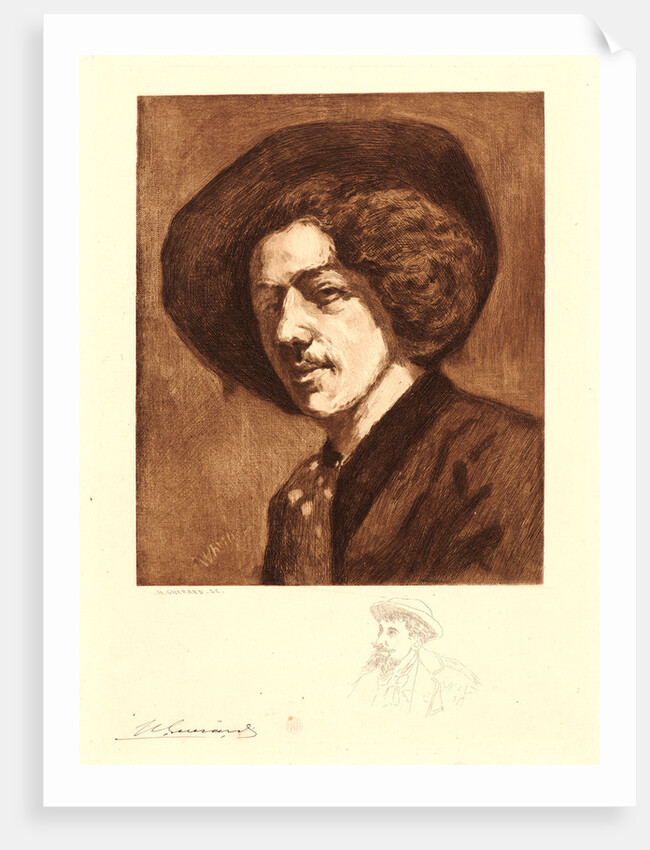 Portrait of Whistler after His Self- Portrait, Aged 20 by Henri Charles Guérard