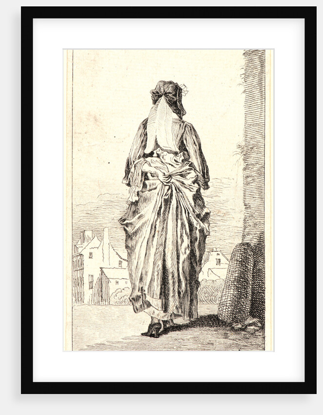 Lady Walking Seen from Behind (La Femme marchand au fond), ca. 1710 by Jean-Antoine Watteau
