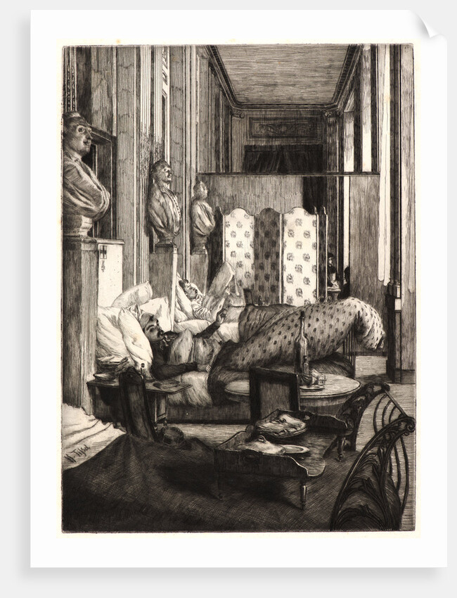 Le Foyer de la Comédie-Francaise pendant le Siège de Paris, 1870-1871 by James Tissot