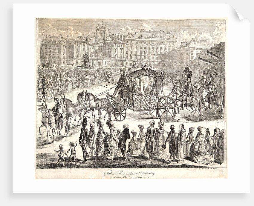 Pabst Pius am Ostersonntag auf dem Hofe zu Wien 1782, ca. 1782 by Johann Hieronymus Lo¨schenkohl