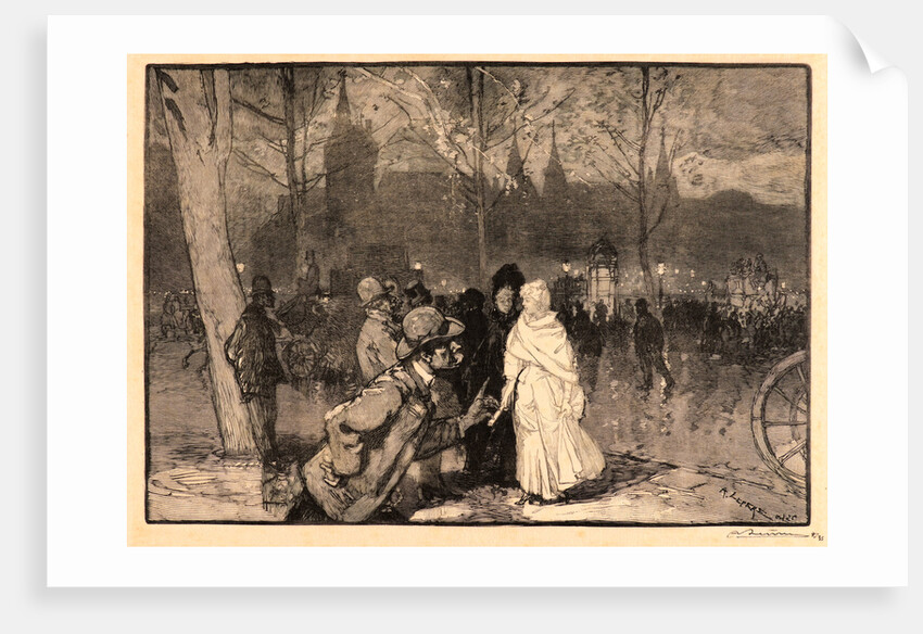 Sortie du Théatre du Chatelet, 1888 by Auguste Louis Lepère