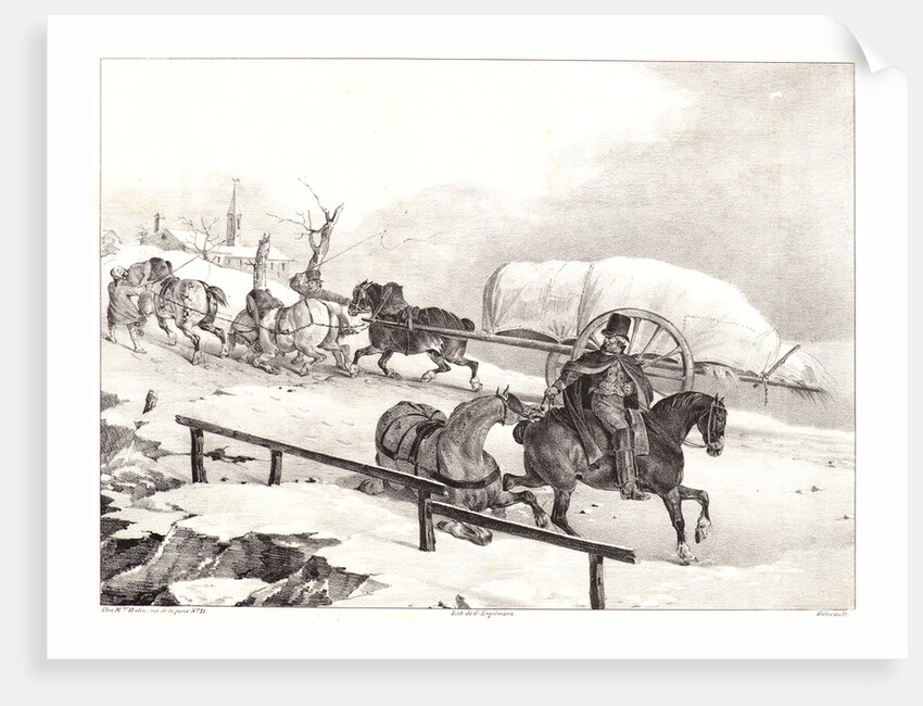 Wagoners Driving up a Hill, 1823 by Théodore Géricault