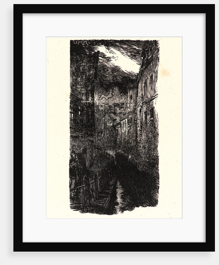 Image from La Bièvre, Les Gobelins, Saint-Séverin, ca. 1901 by Auguste Louis Lepère