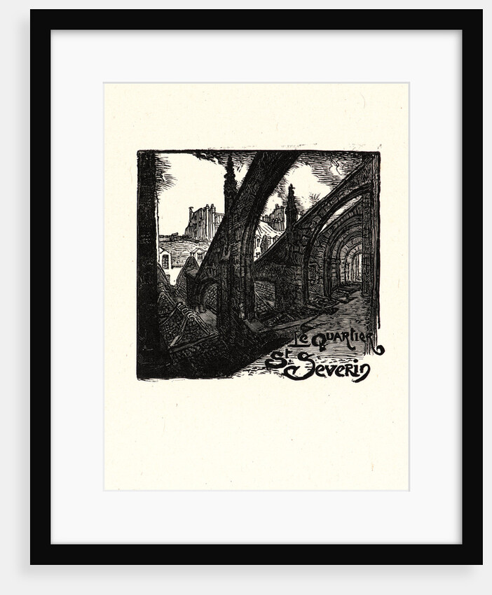 Image from La Bièvre, Les Gobelins, Saint-Séverin, ca. 1901 by Auguste Louis Lepère