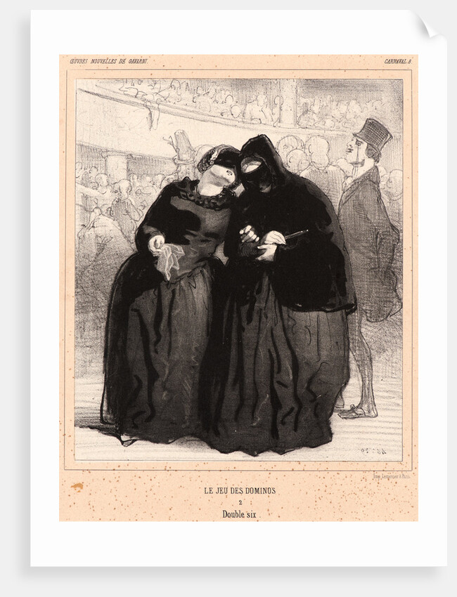 Le Jeu des Dominos, 19th century by Paul Gavarni