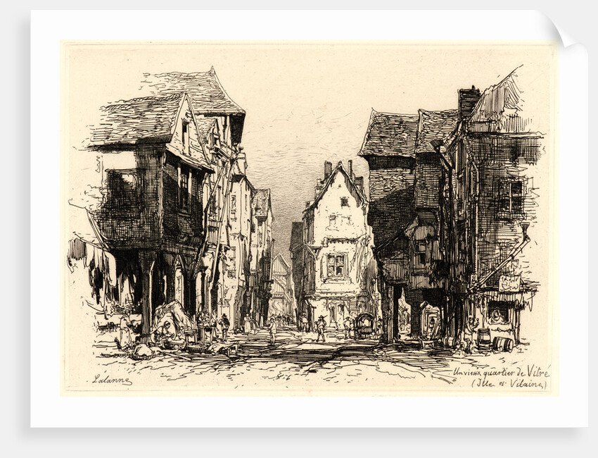 The Old Quarter of Vitre (Un Vieux quartier de Vitré), 1879 by Maxime Lalanne
