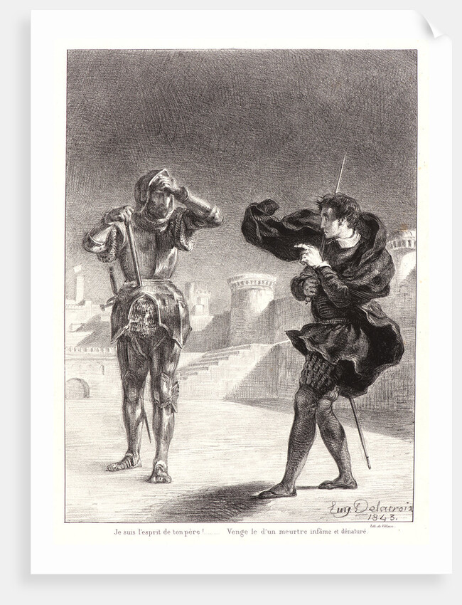 Hamlet: Je suis l'esprit.., 1834-1843 by Eugène Delacroix