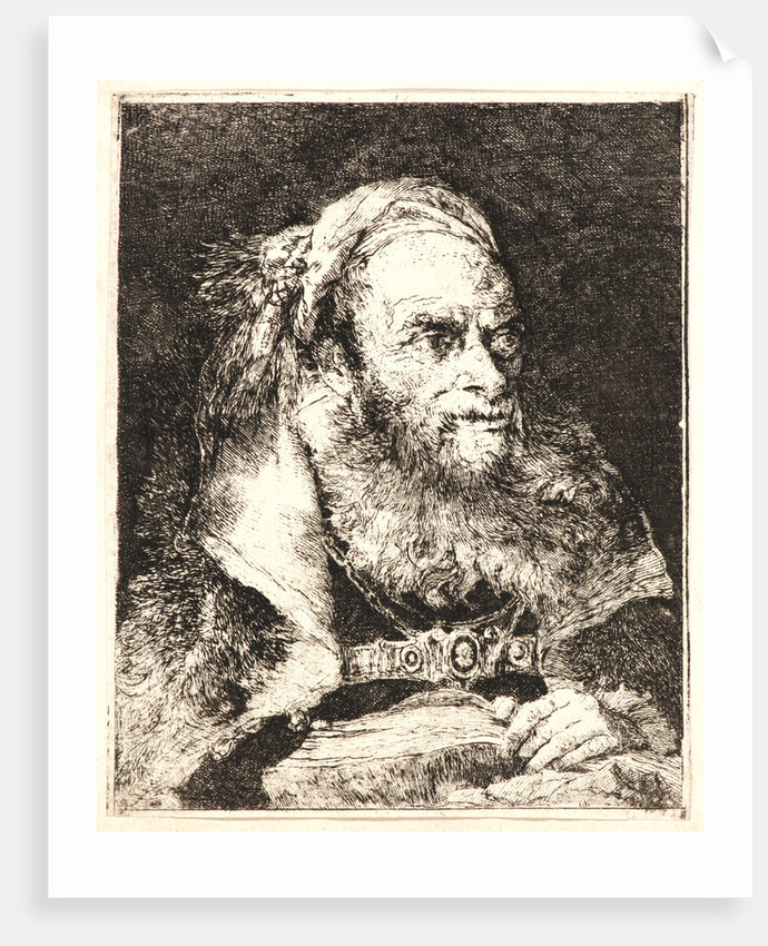Old Man with an Open Book, 18th century by Giovanni Domenico Tiepolo