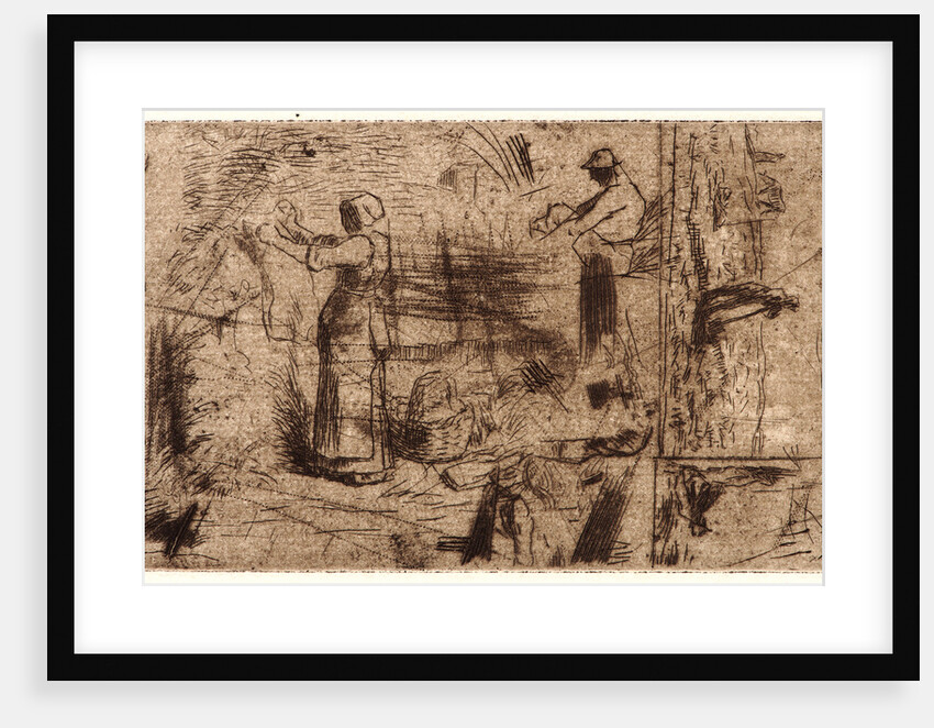 Sketches of Three Subjects, ca. 1847-1848 by Jean-François Millet