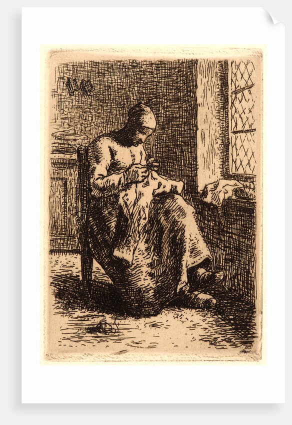 Woman Sewing (La Couseuse), ca. 1855-1856 by Jean-François Millet
