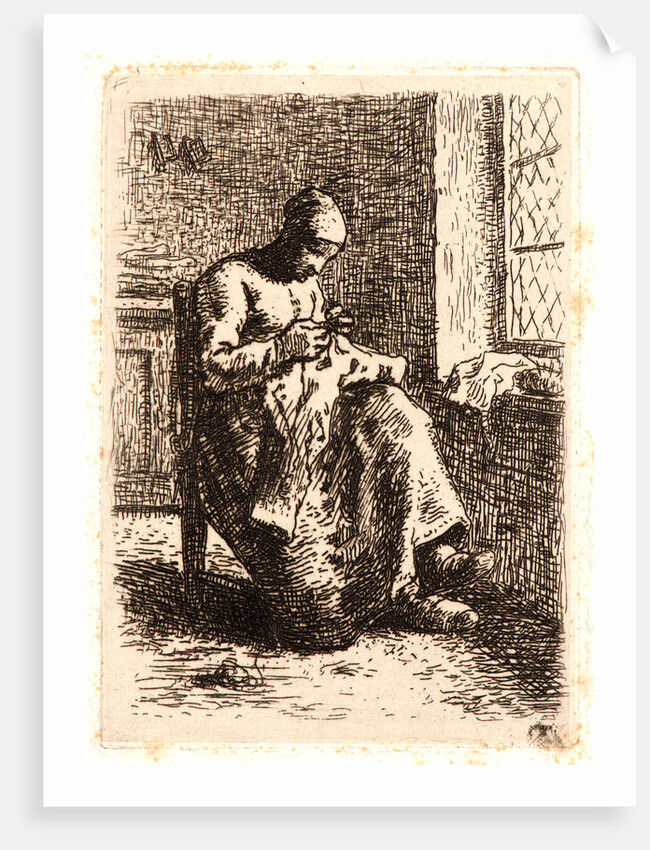 Woman Sewing (La Couseuse), ca. 1855-1856 by Jean-François Millet