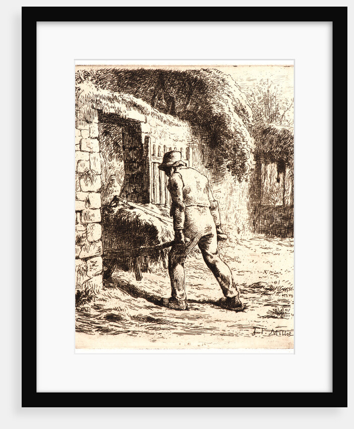 Peasant with a Wheelbarrow (Le Paysan Rentrant du Fermier), ca. 1857-1858 by Jean-François Millet