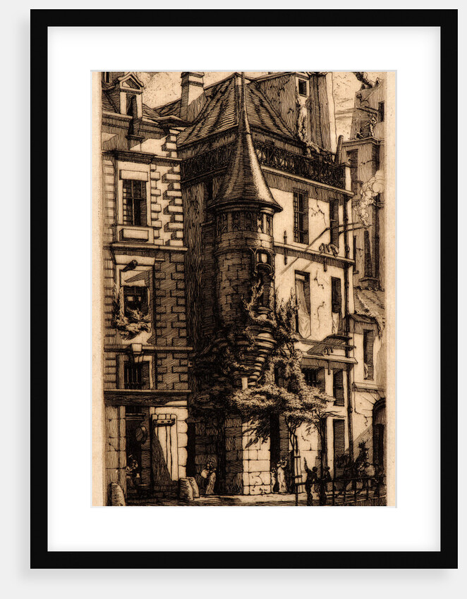 House with a Turret, Weavers' Street, Paris (Tourelle de la Rue de la Tixéranderie), 1852 by Charles Meryon