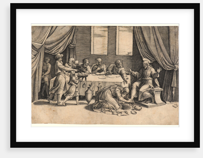 Christ in the House of Simon, the Pharisee, 1520- 1524 by Marcantonio Raimondi