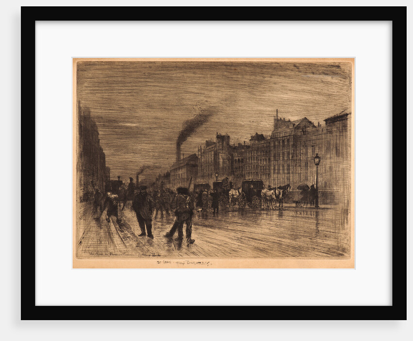 Winter Morning on the Quai (Un Quai de Paris—Matinée d'Hiver sur les Quais), 19th century by Félix Hilaire Buhot