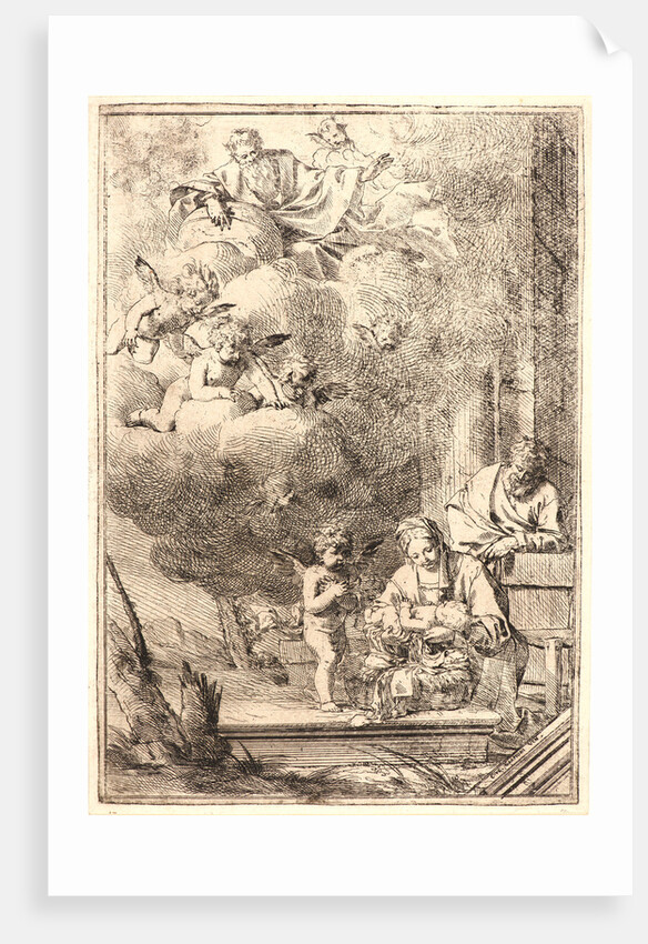 Holy Family with God the Father and Angels, 17th century by Giulio Carpioni