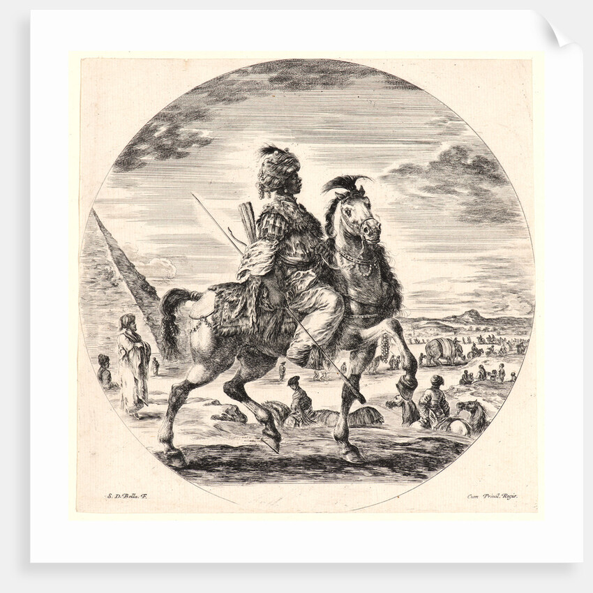 Cavalier nègre allant vers la droite, 1651 by Stefano Della Bella