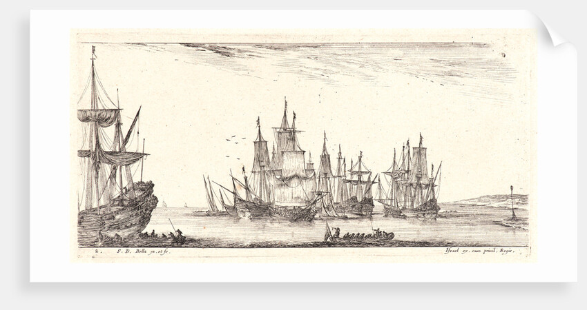 Plusieurs vaisseaux en rade, 1644 by Stefano Della Bella