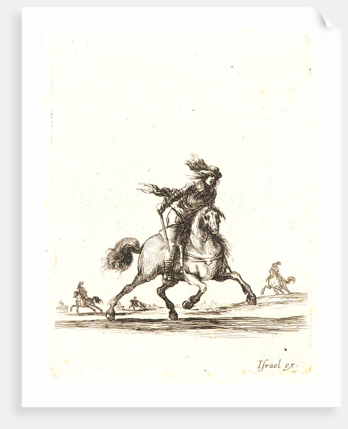 Cavalier qui court vers le devant, 1642- 1645 by Stefano Della Bella