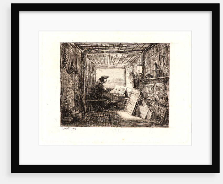 Portrait of the Artist at Work (le Botin), 1861 by Charles François Daubigny