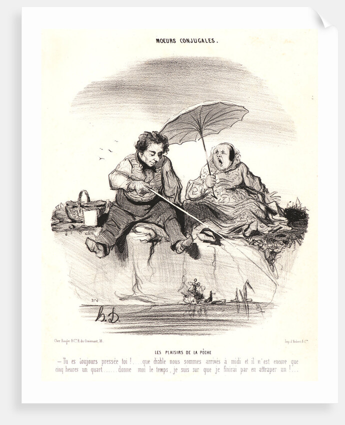 Les Plaisirs de la Pêche (The Pleasures of Fishing), 1842 by Honoré Daumier