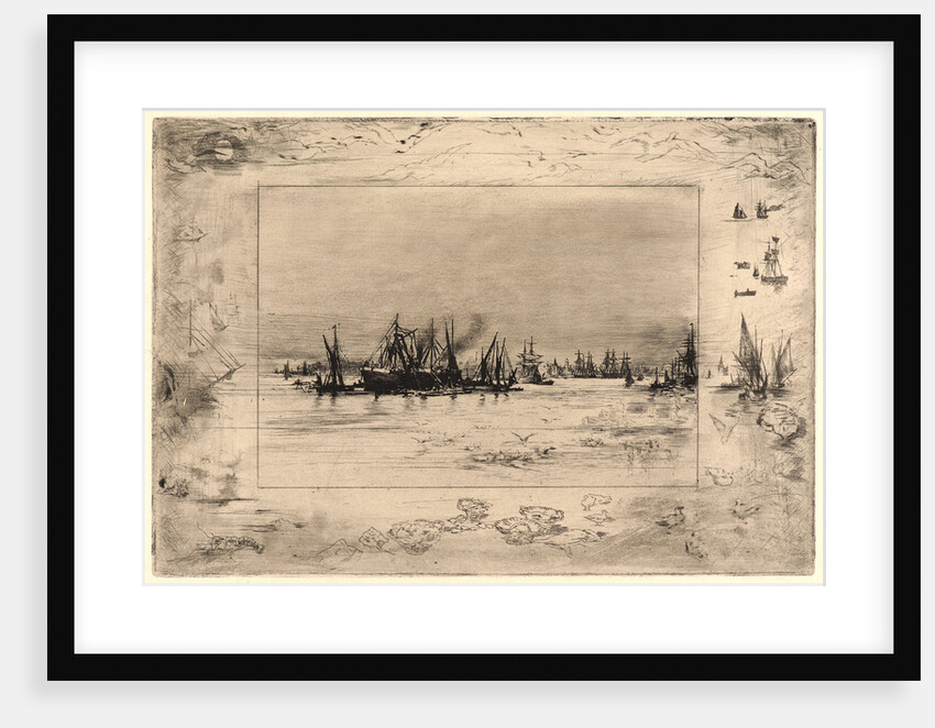 Le Port aux Mouettes, 19th century by Félix Hilaire Buhot