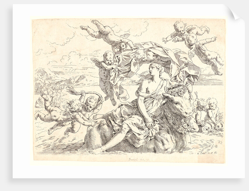 Rape of Europa, 17th century (printed later) by Simone Cantarini