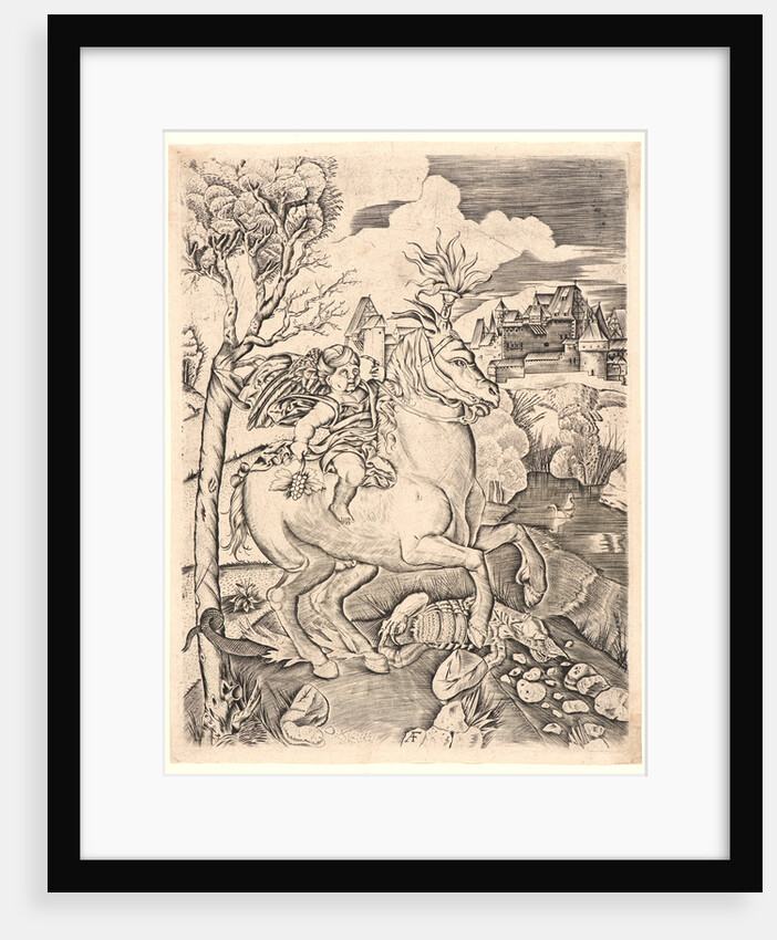 Winged Genius on Horseback, ca. 1515 by Monogrammist AF