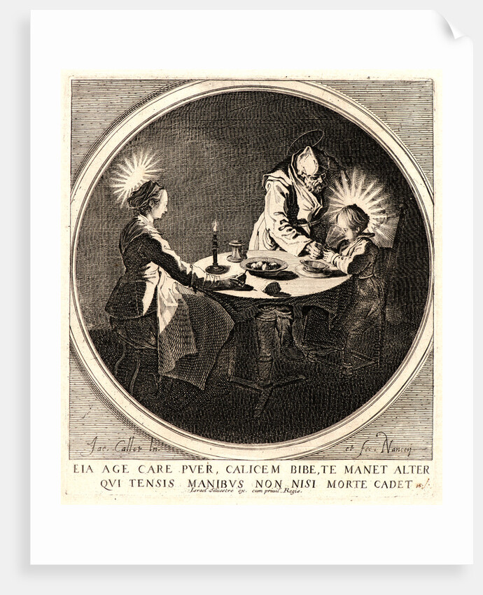 The Holy Family at Supper (Le Bénédicité), 1628 by Jacques Callot