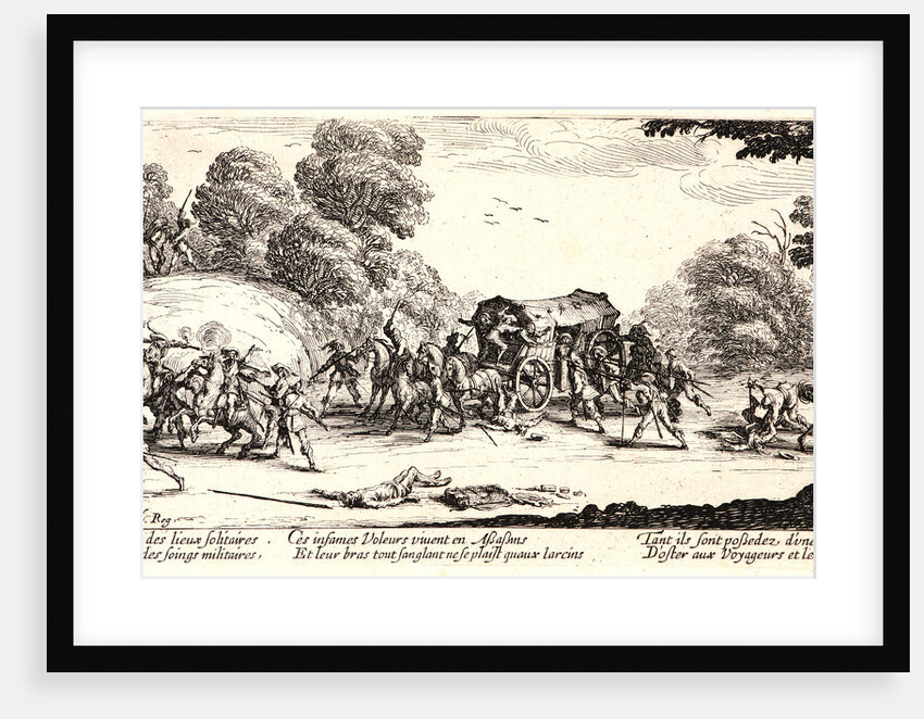 Highway Robbery and Murder (L'Attaque de la Diligence), 1633 by Jacques Callot