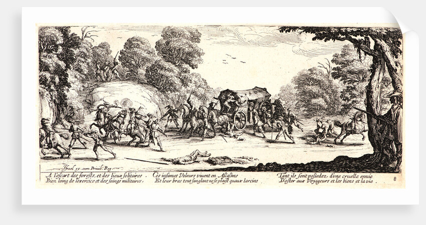 Highway Robbery and Murder (L'Attaque de la Diligence), 1633 by Jacques Callot