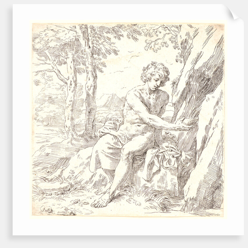 St. John the Baptist in the Desert, 17th century by Simone Cantarini